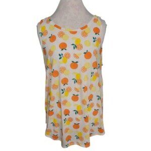 St. John's Bay Orange Lemon Summer Sleeveless Top - NWT
